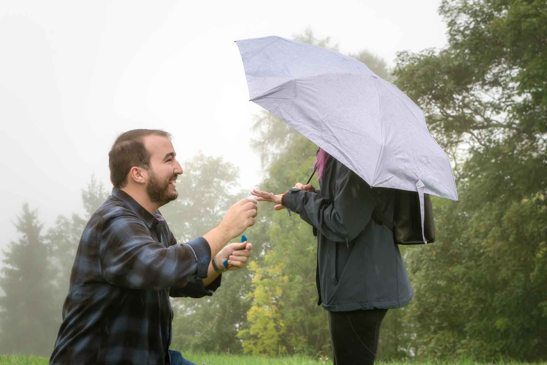 Engagement in Switzerland in the rain