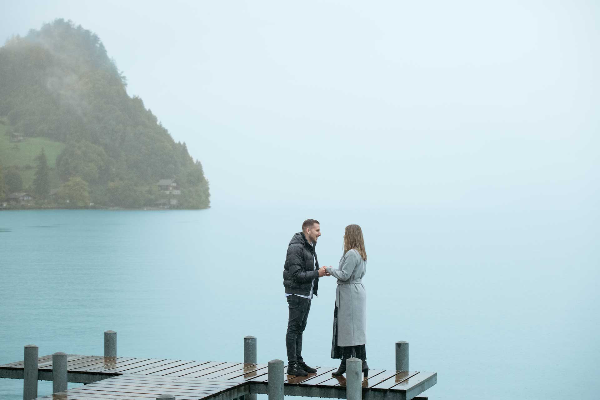 Marriage proposal on Iseltwald pier