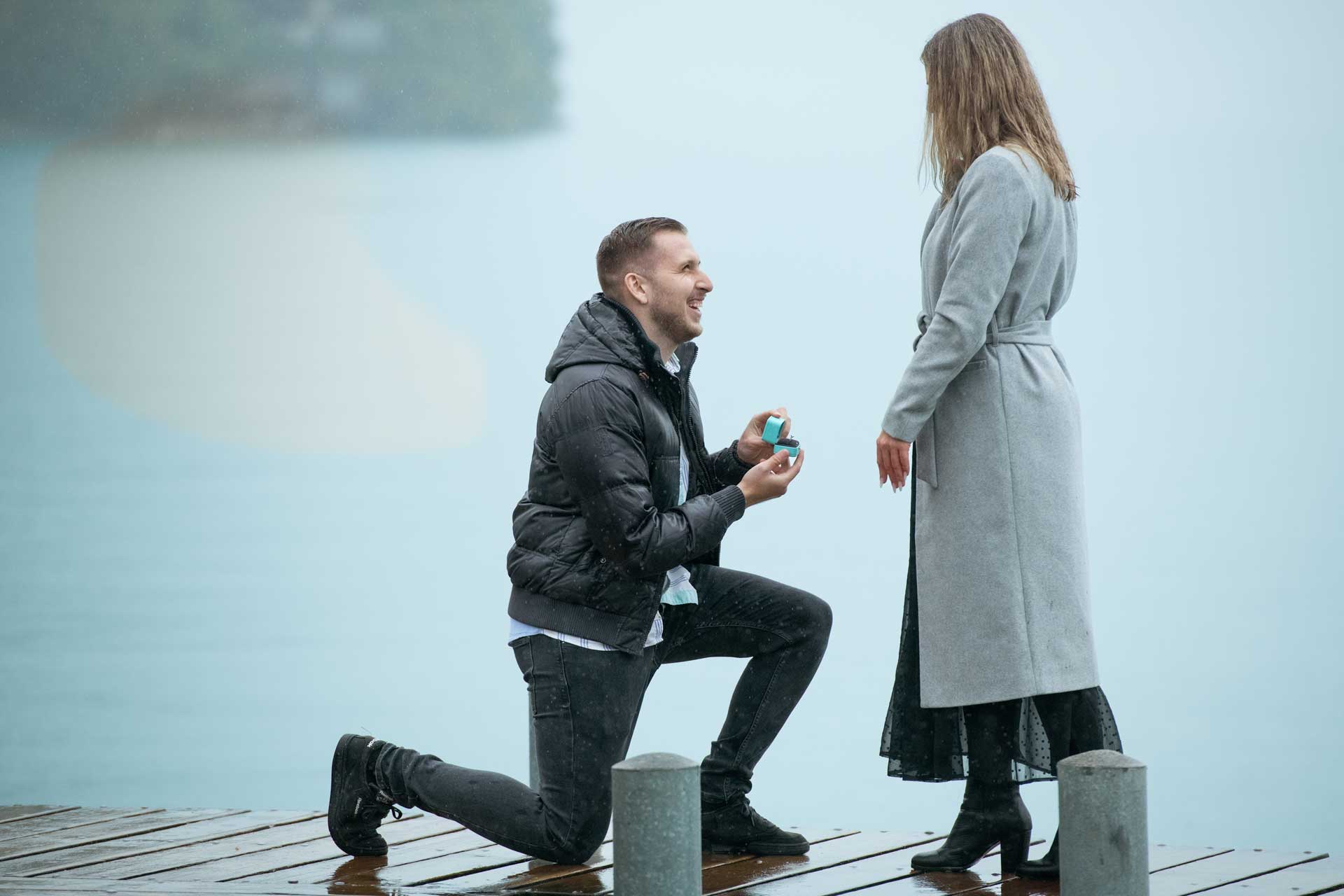 Marriage proposal on Iseltwald Pier