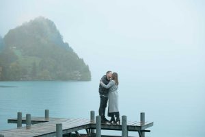 Iseltwald Pier Surprise Engagement photographer Surprise wedding prposal on Iseltwald pier