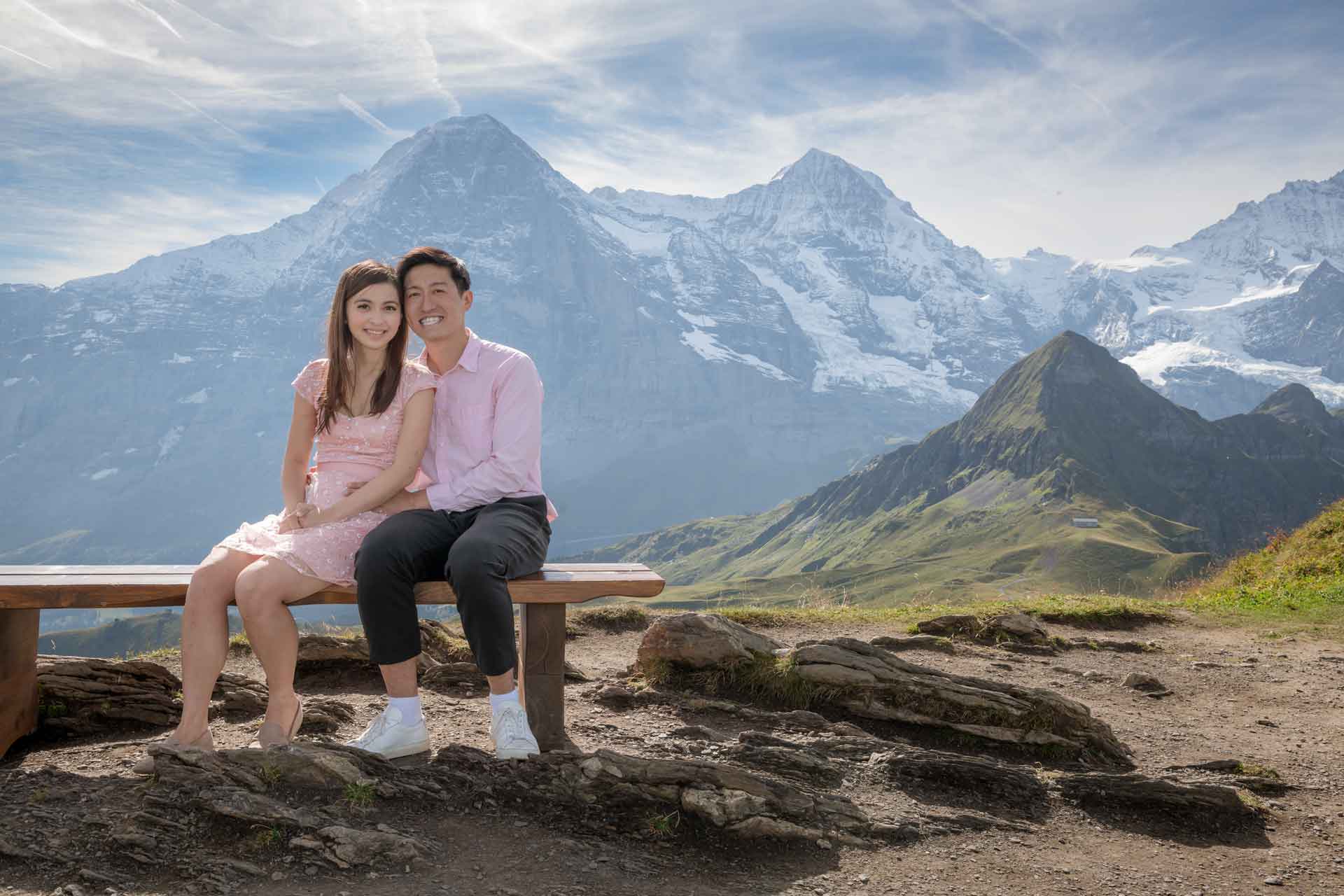 Couples photo shoot on Männlichen Mountain