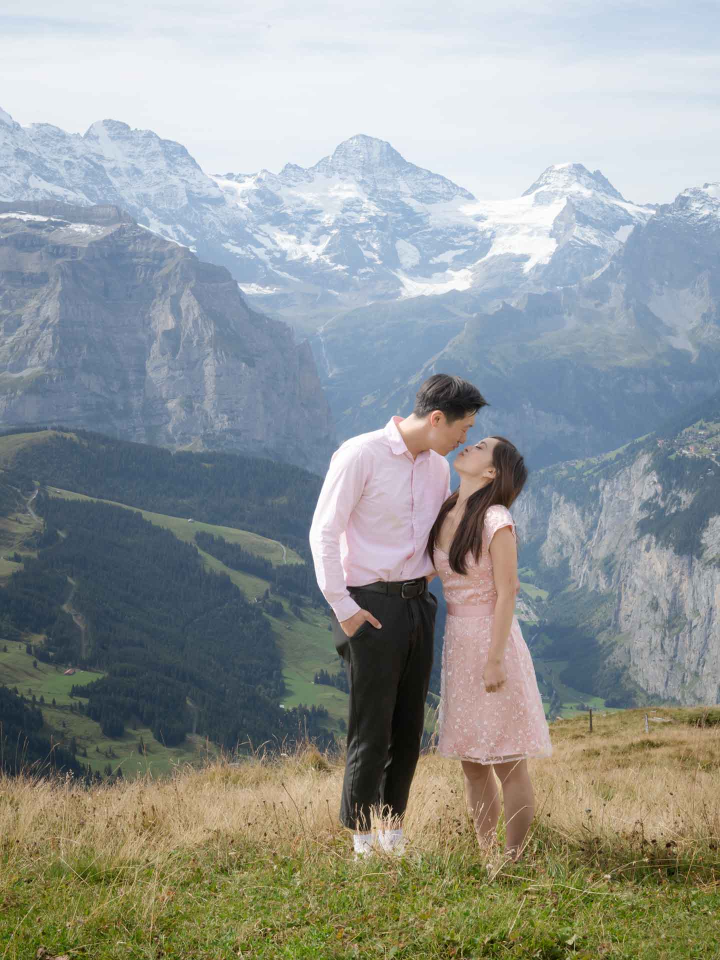 Couples photo shoot on Männlichen Mountain