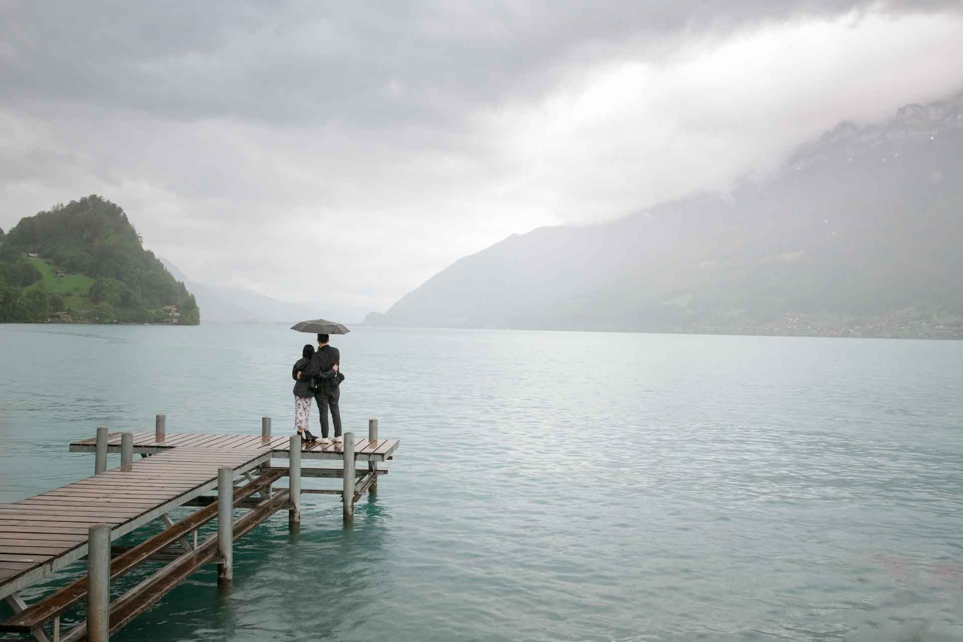 Marriage Proposal On A Rainy Day