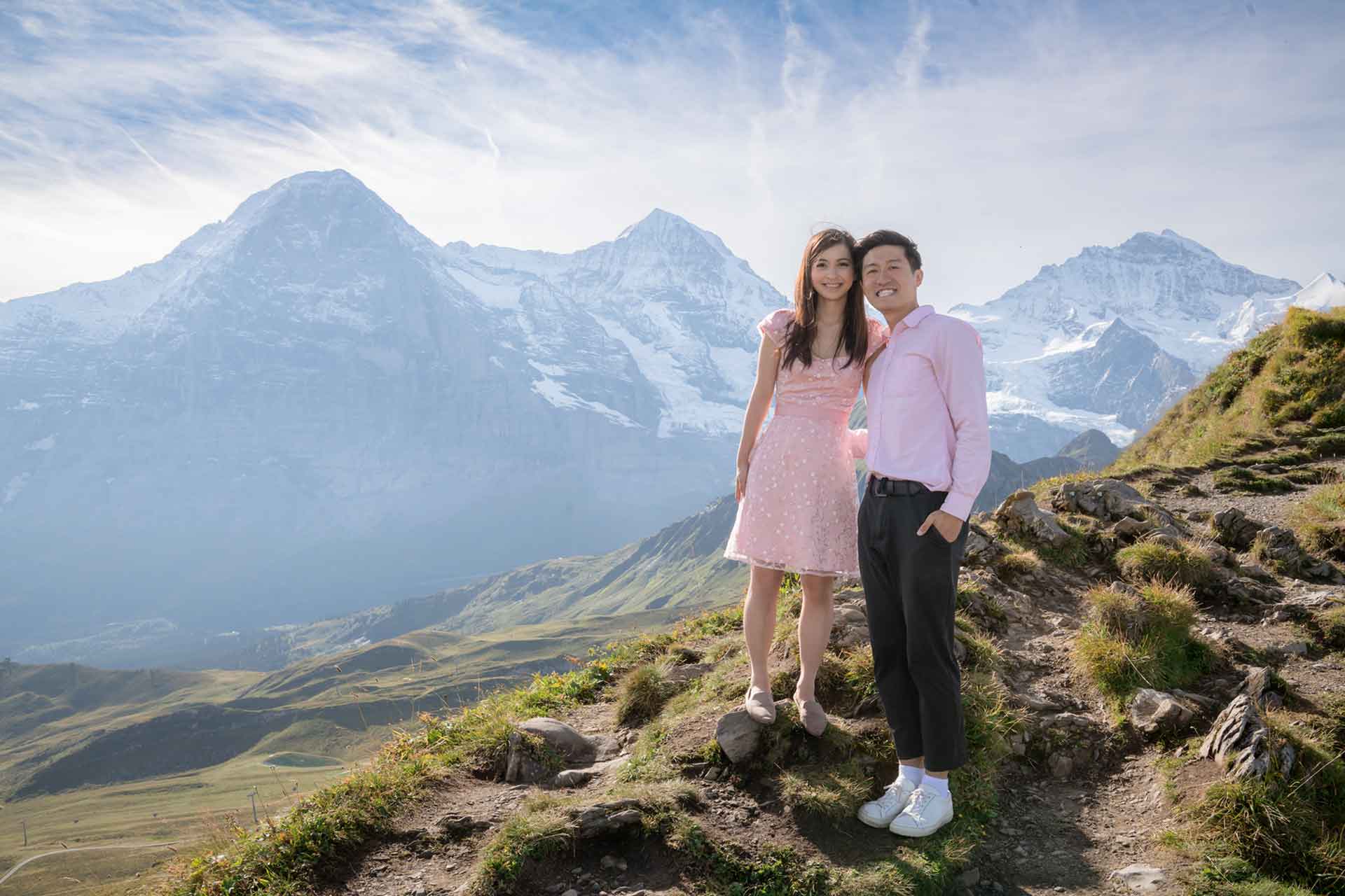 Couples photo shoot on Männlichen Mountain