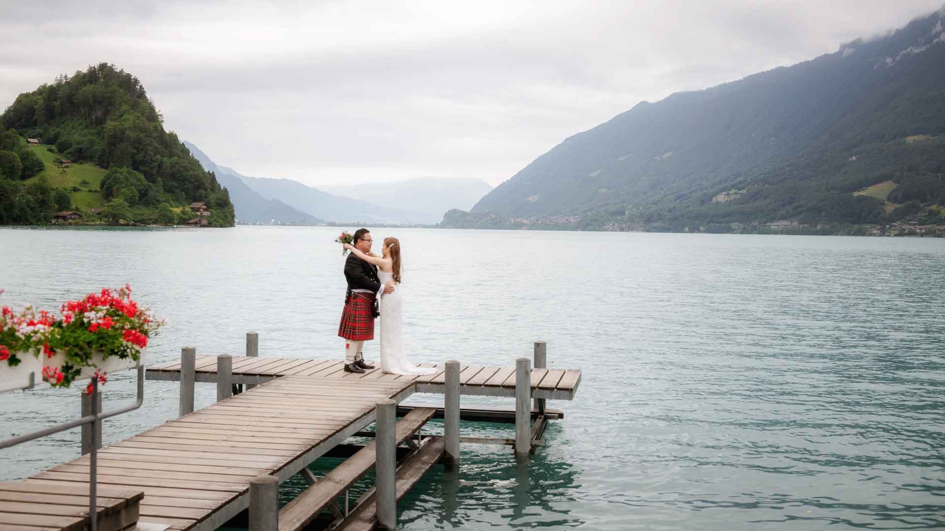 After Wedding Photoshoot on Iseltwald Pier