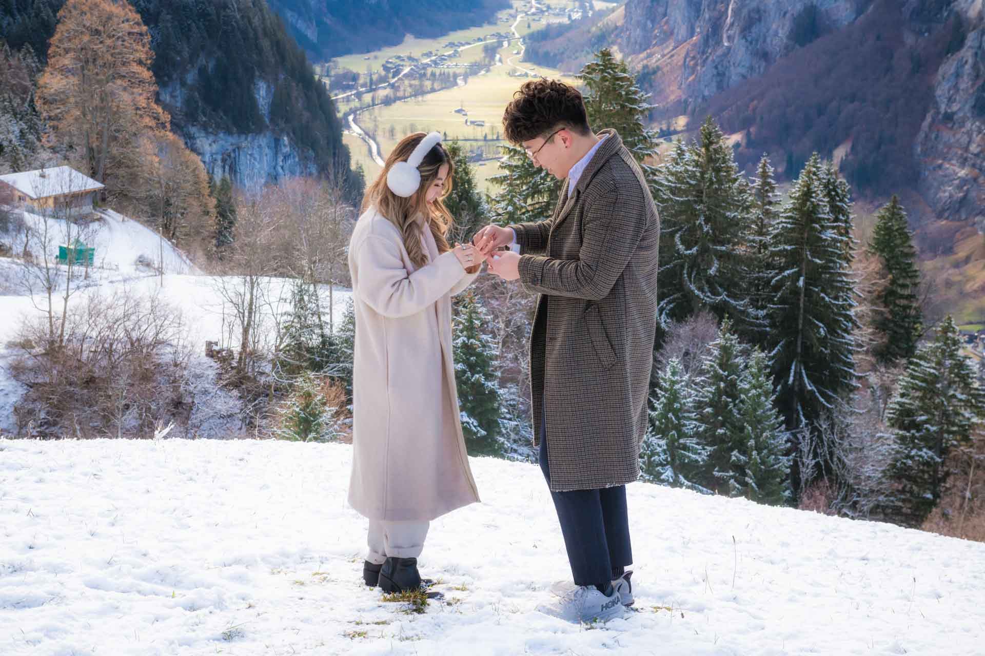 Wedding Proposal Near Lauterbrunnen