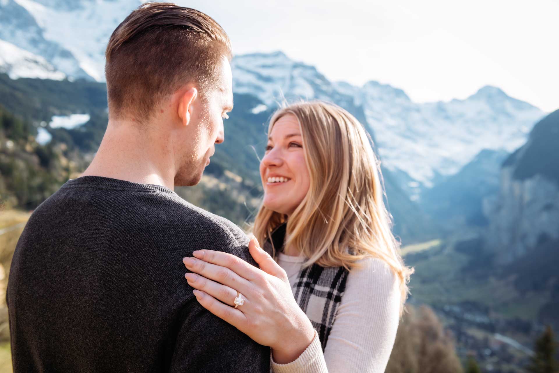 Surprise proposal in Lauterbrunnen, Switzerland