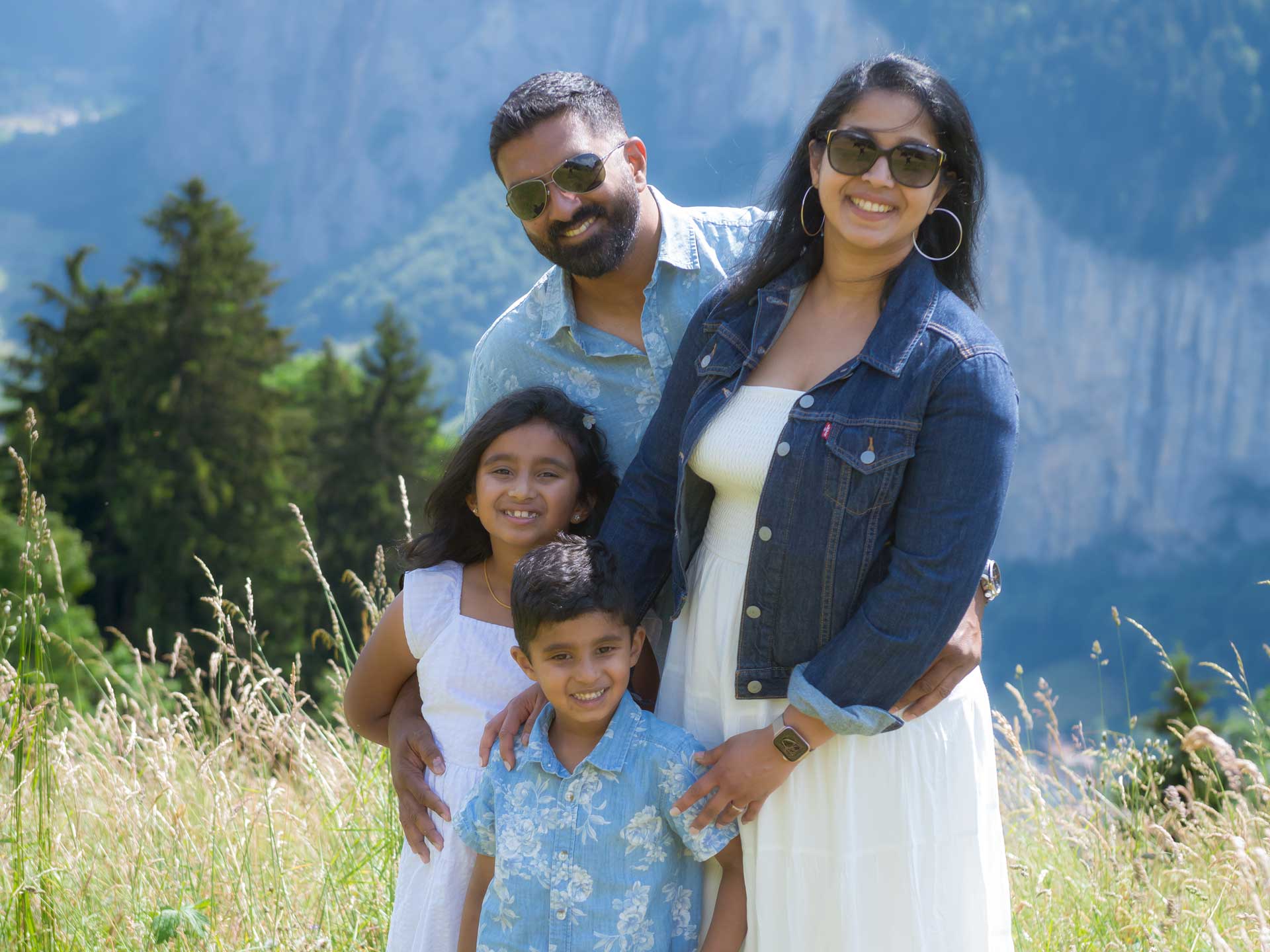 Family photo shoot in Wengen