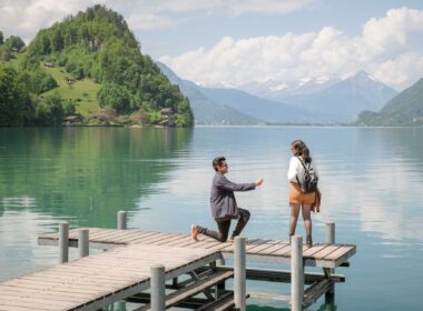 Marriage proposal on Iseltwald Pier