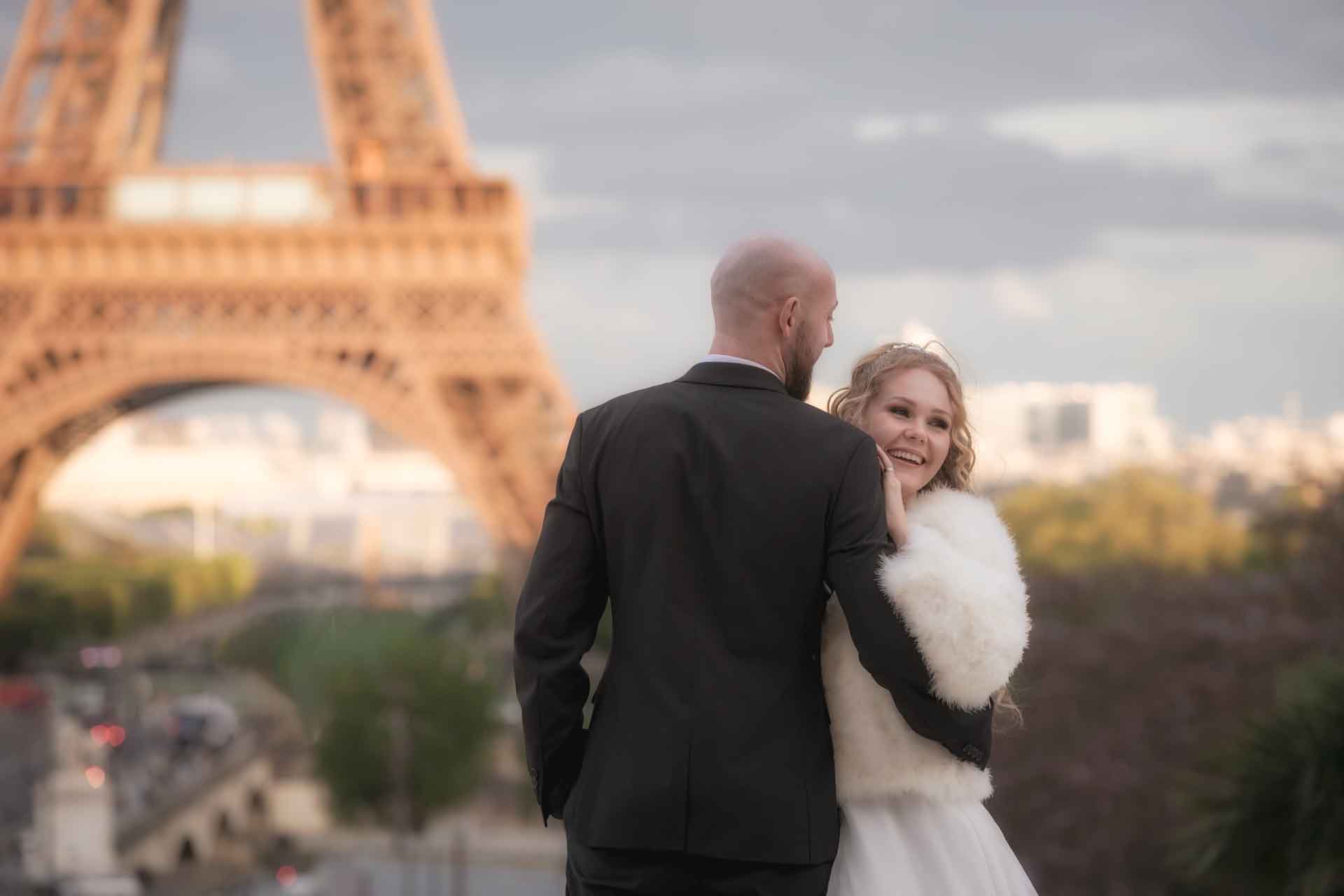 Evening photo shoot in Trocadéro Square, Paris, France