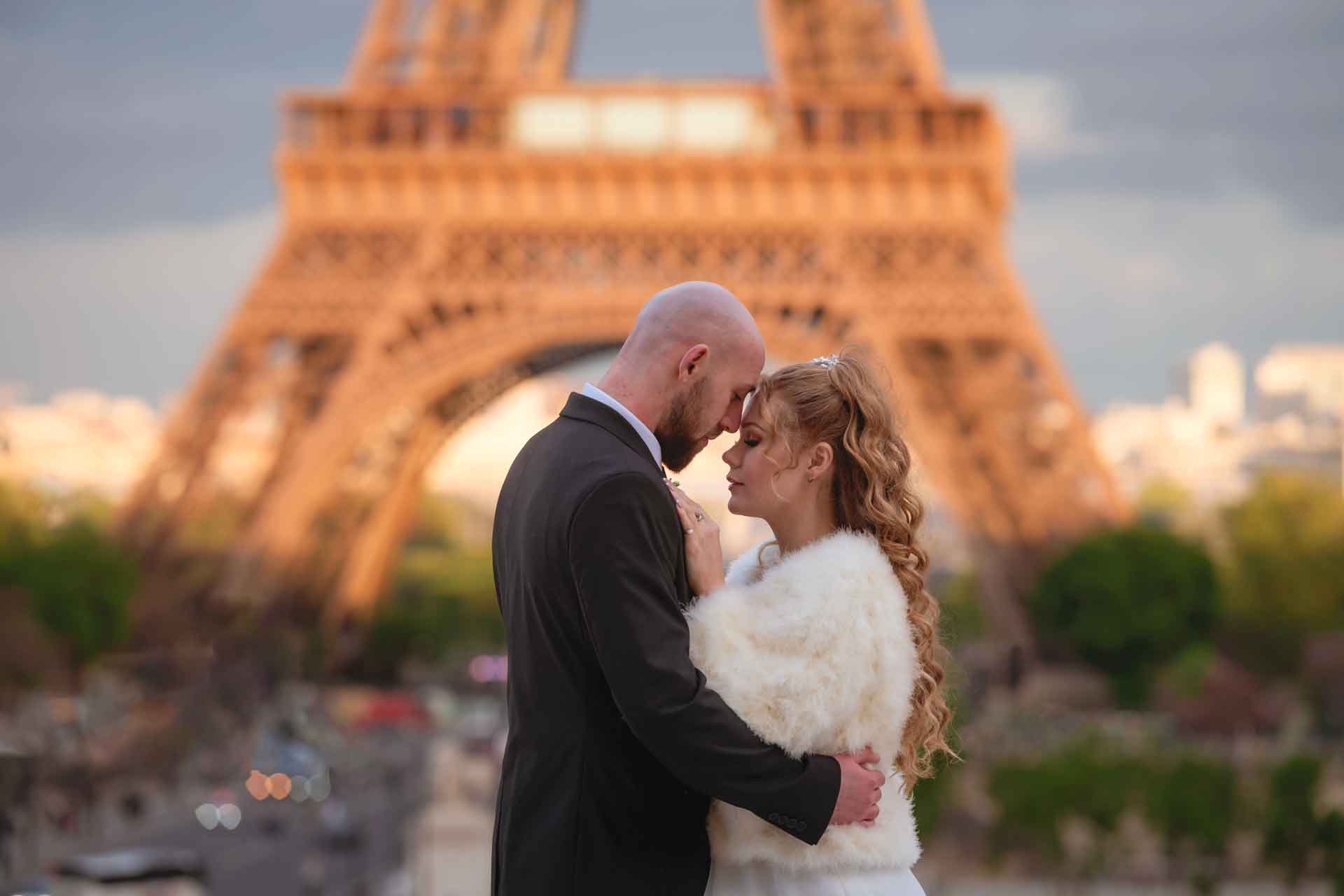 Evening photo shoot in Trocadéro Square, Paris, France