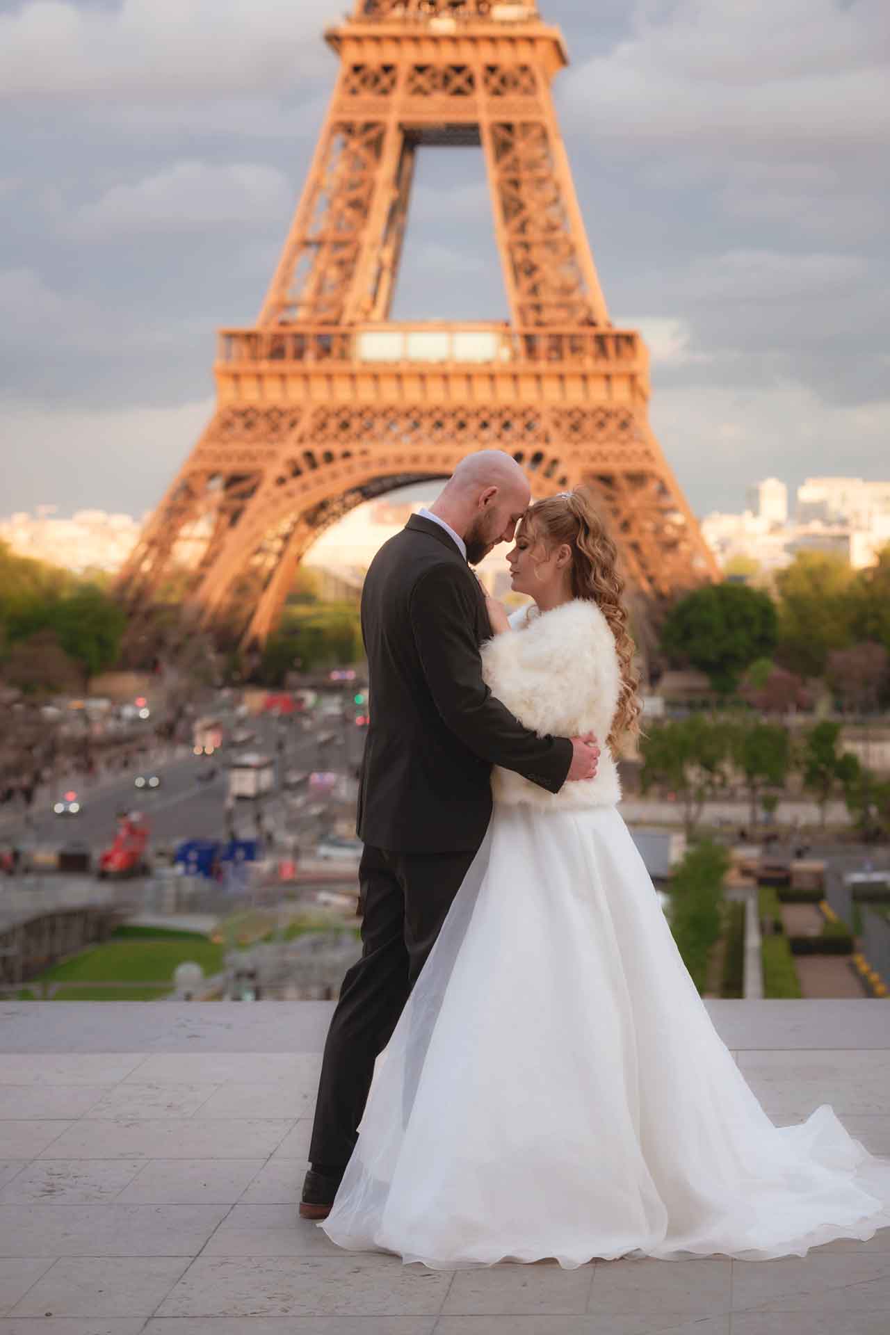 Evening photo shoot in Trocadéro Square, Paris, France