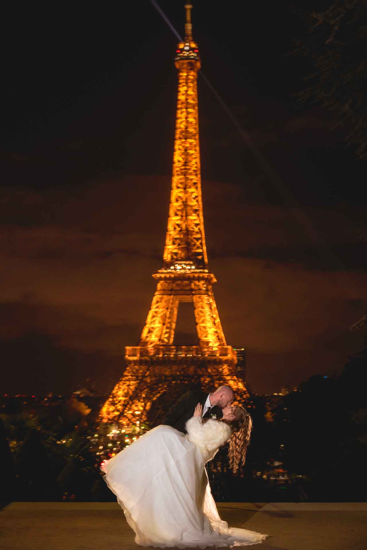 Evening photo shoot in Trocadéro Square, Paris, France