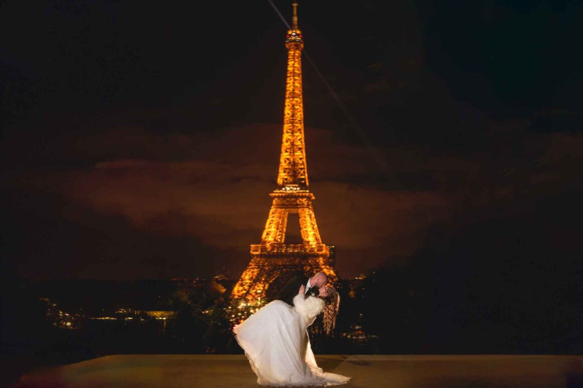 Evening photo shoot in Trocadéro Square, Paris, France