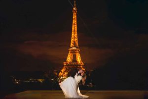 Evening photo shoot in Trocadéro Square, Paris, France