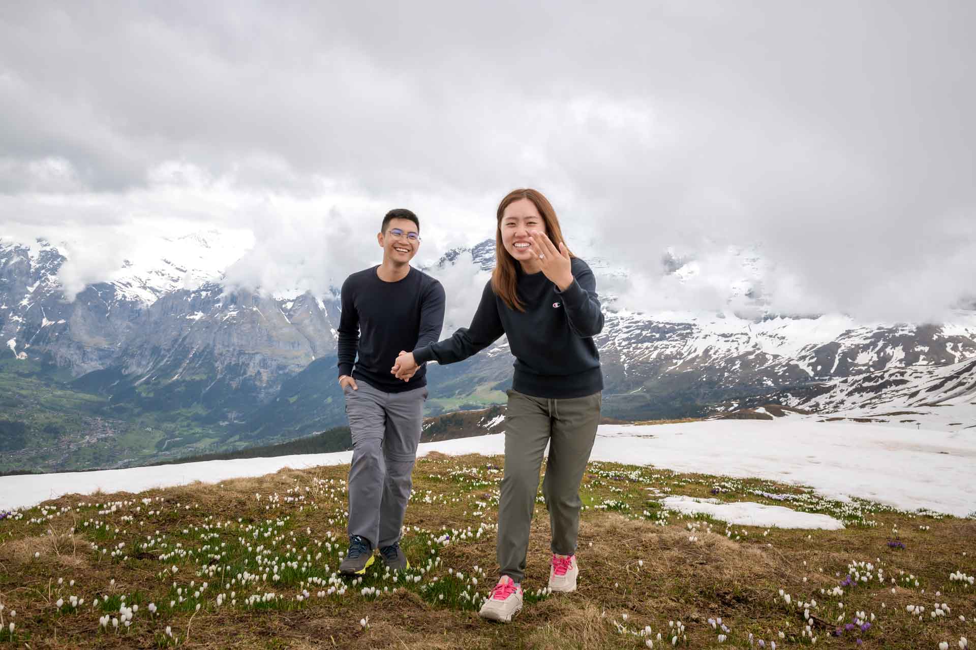 Marriage proposal on Männlichen mountain