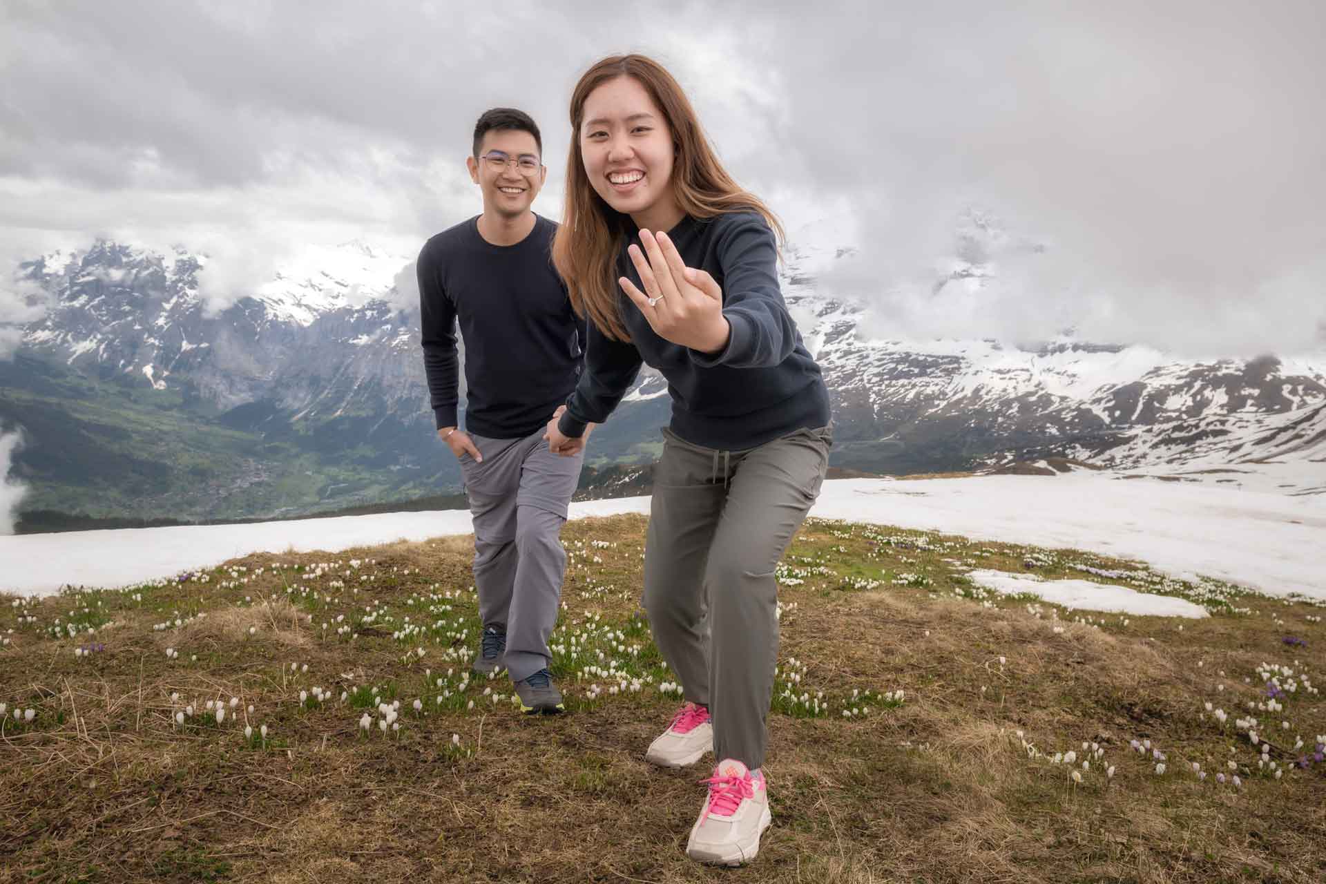 Marriage proposal on Männlichen mountain