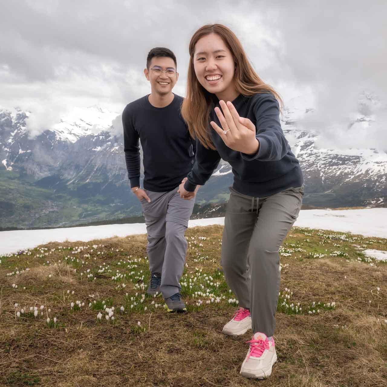 Marriage proposal on Männlichen mountain