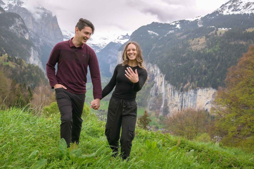 Engagement photo shoot in Wengen,  Switzerland