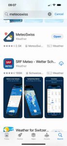 Swiss meteo app