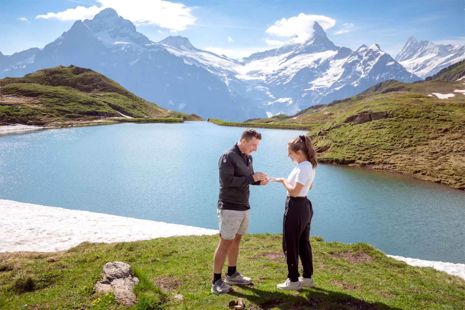 Surprise engagement at Bachalpsee lake