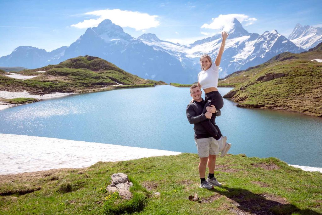 Surprise engagement at Bachalpsee lake
