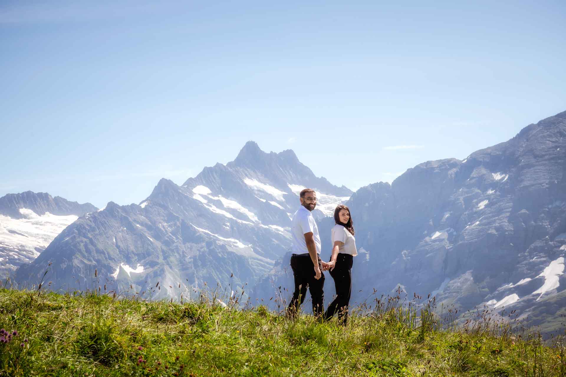 Engagement on a mountain