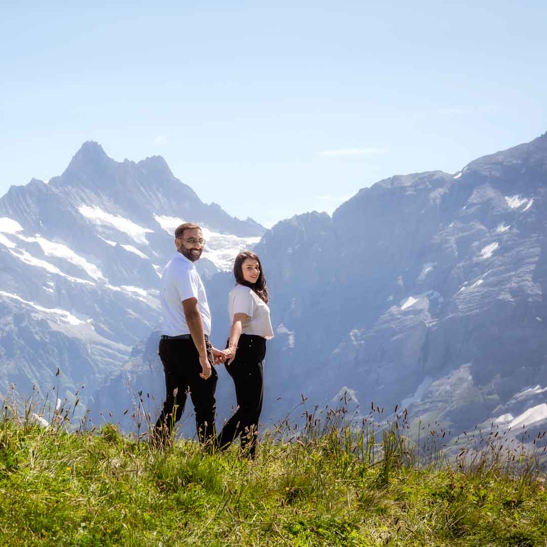 Engagement on a mountain