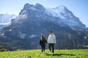 Engagement photo shoot in Grindelwald, Switzerland with photographer John Wisdom Photographer Grindelwald John Wisdom