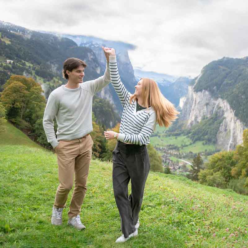 Engagement photo shoot in Lauterbrunnen