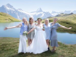 Wedding at Bachalpsee lake in Switzerland.