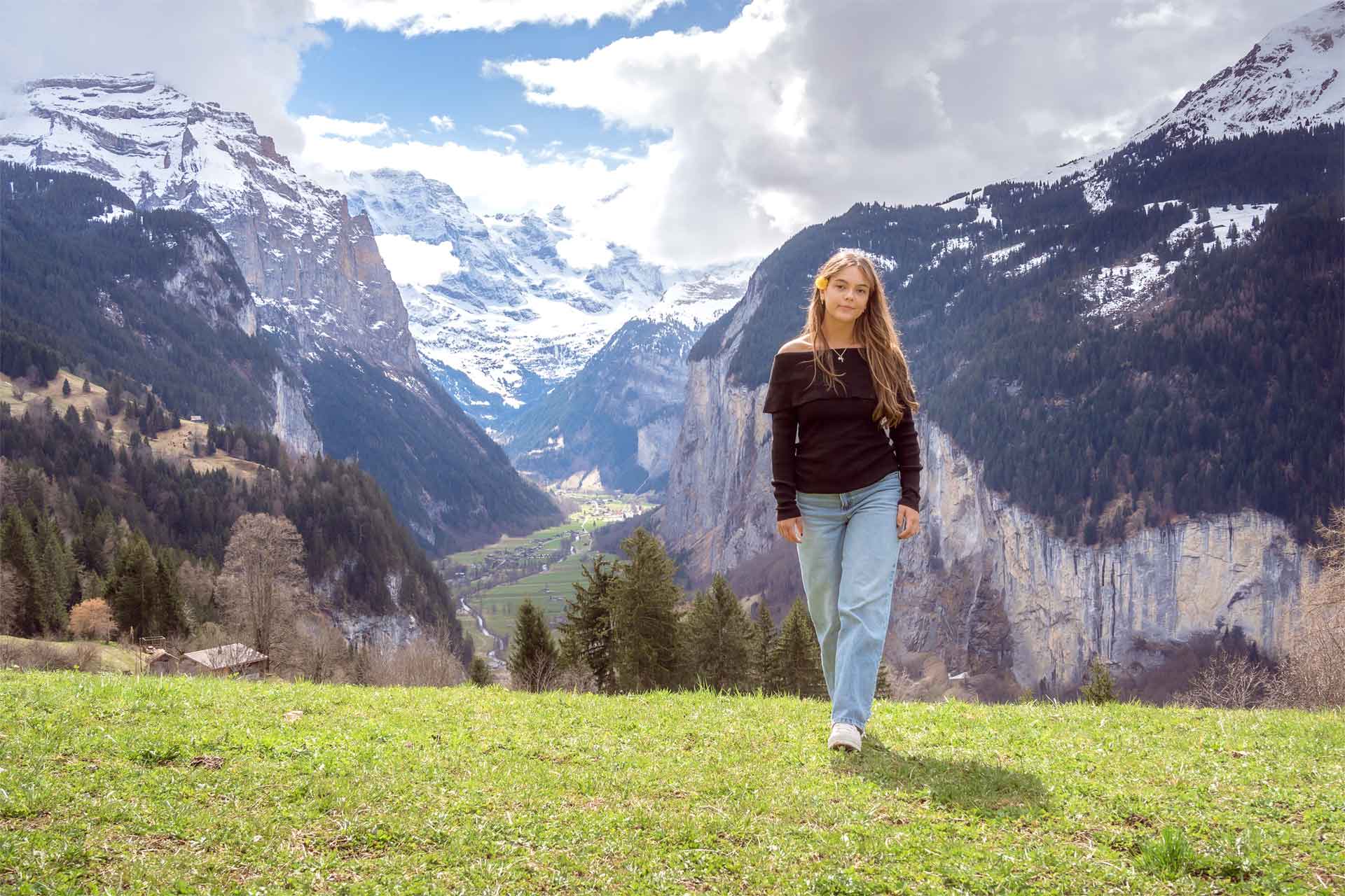 Senior photo shoot in Lauterbrunnen, Switzerland