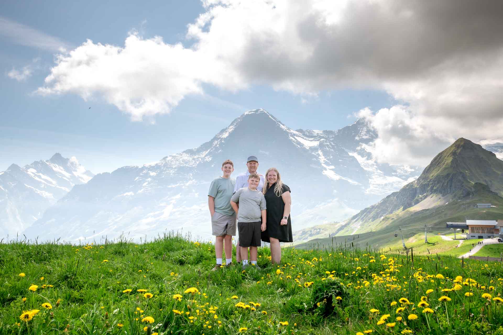 Family photo shoot on Männlichen mountain, Switzerland
