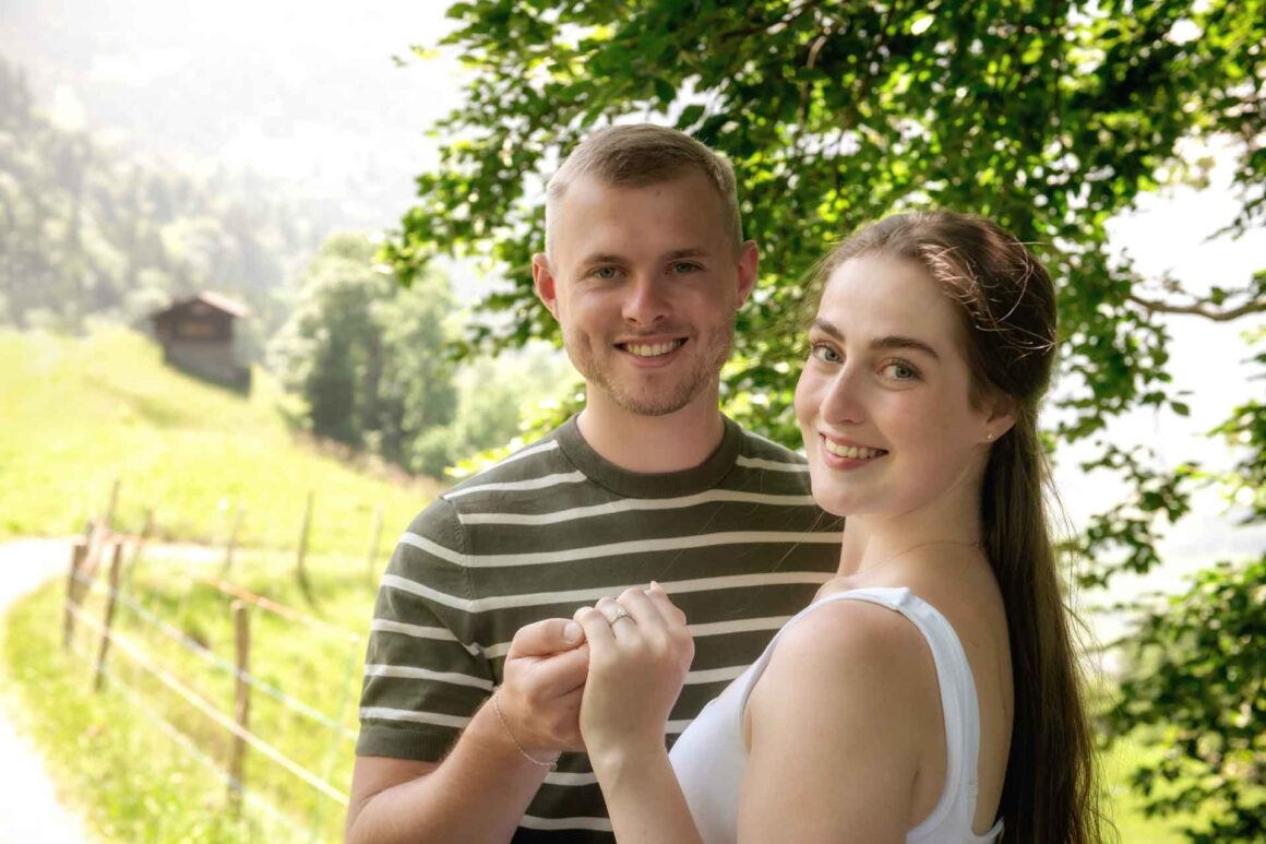 Engagement photo shoot in Lauterbrunnen, Switzerland.