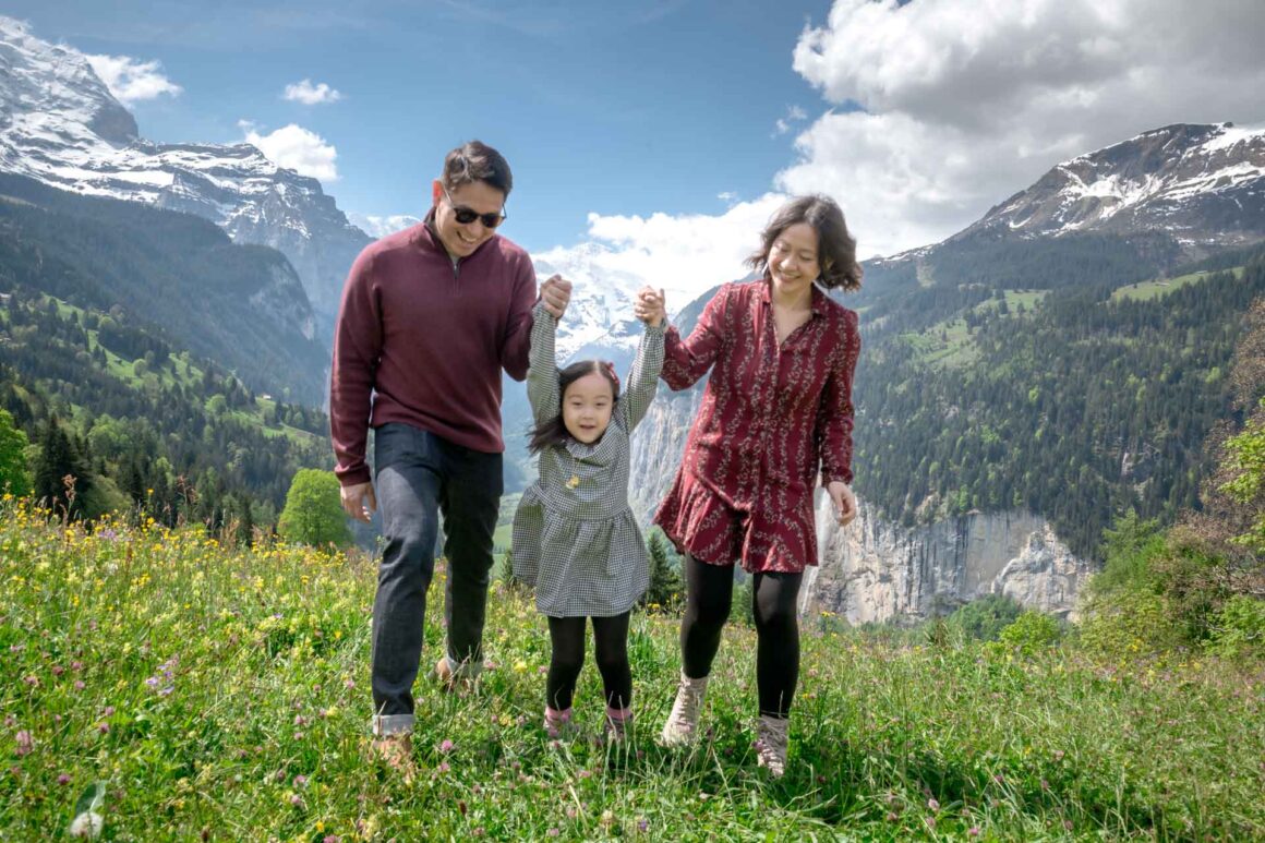 Family photo shoot in Wengen and Lauterbrunnen