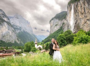 wedding photo shoot in Lauterbrunnen Switzerland