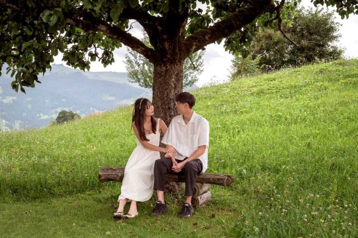 Engagement photo shoot in Grindelwald, Switzerland.