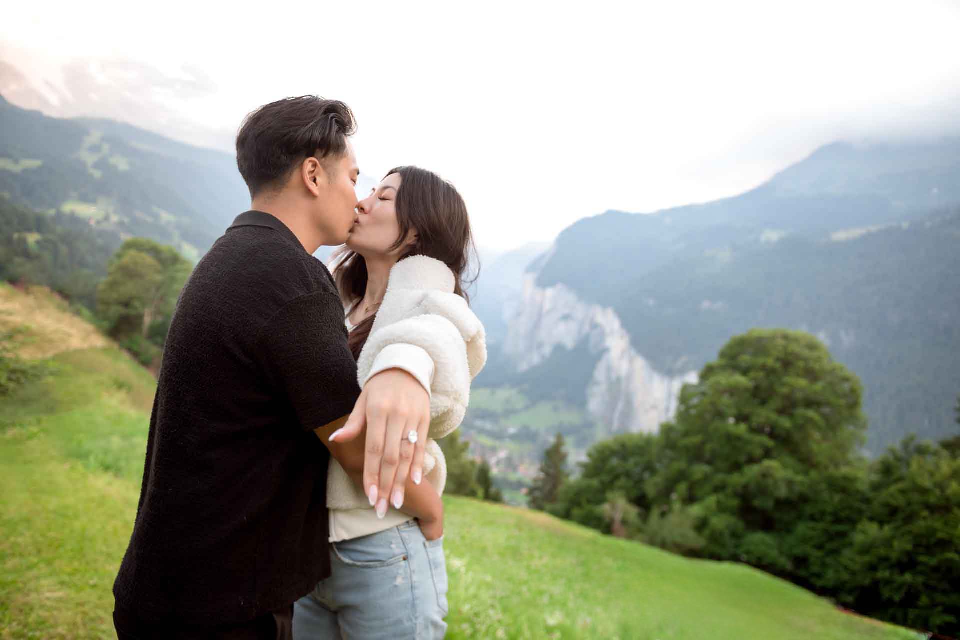 Evening Engagement in the Swiss Mountains
