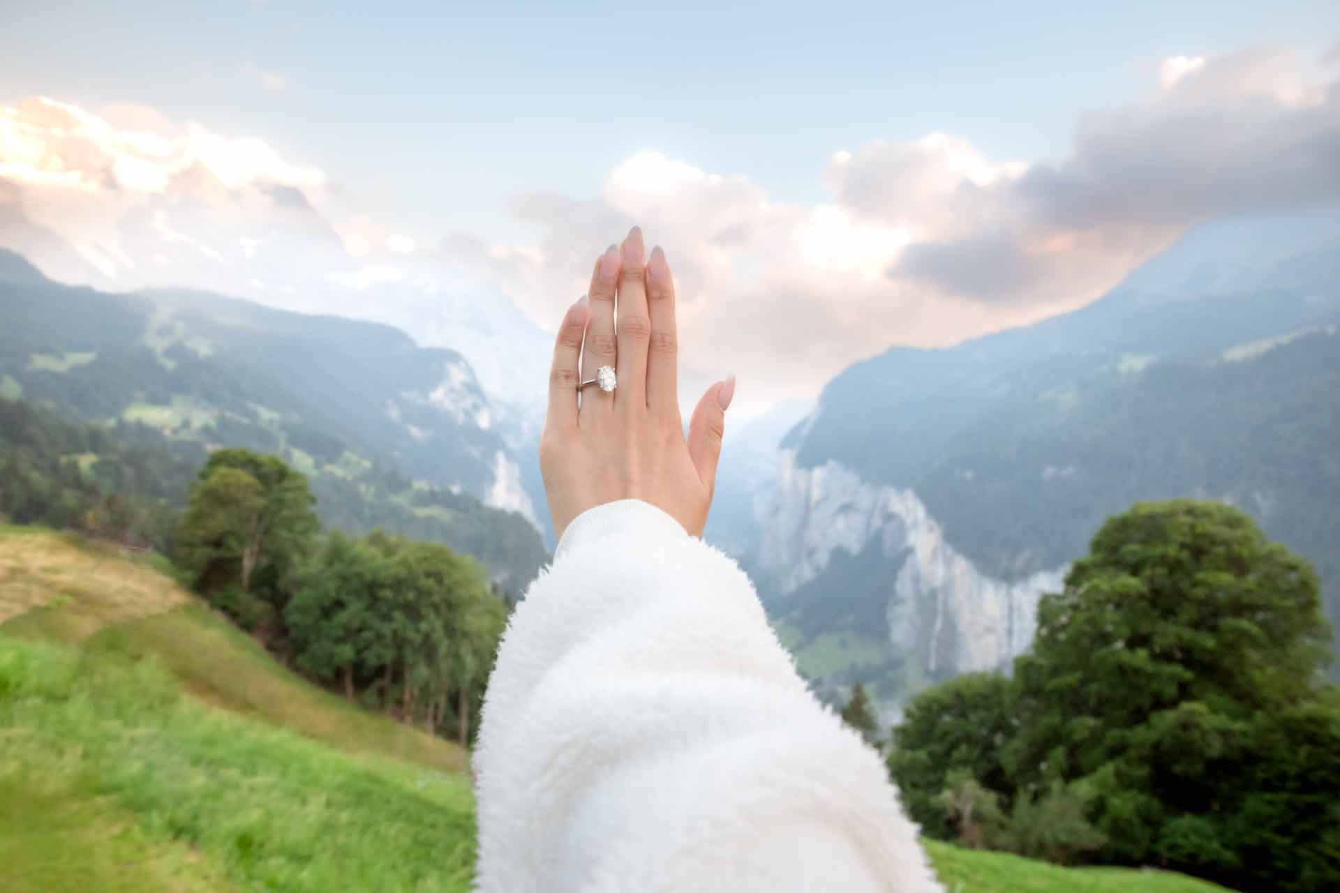Evening Engagement in the Swiss Mountains