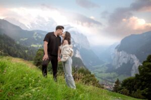 Evening Engagement in the Swiss Mountains