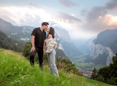 Evening Engagement in the Swiss Mountains