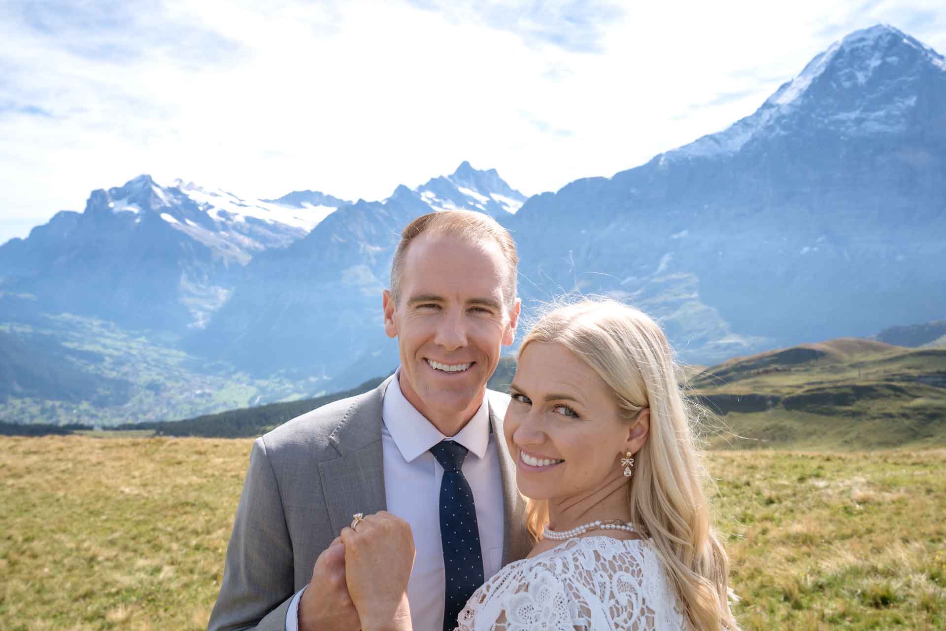 Renewing vows ceremony on Männlichen Mountain in Switzerland