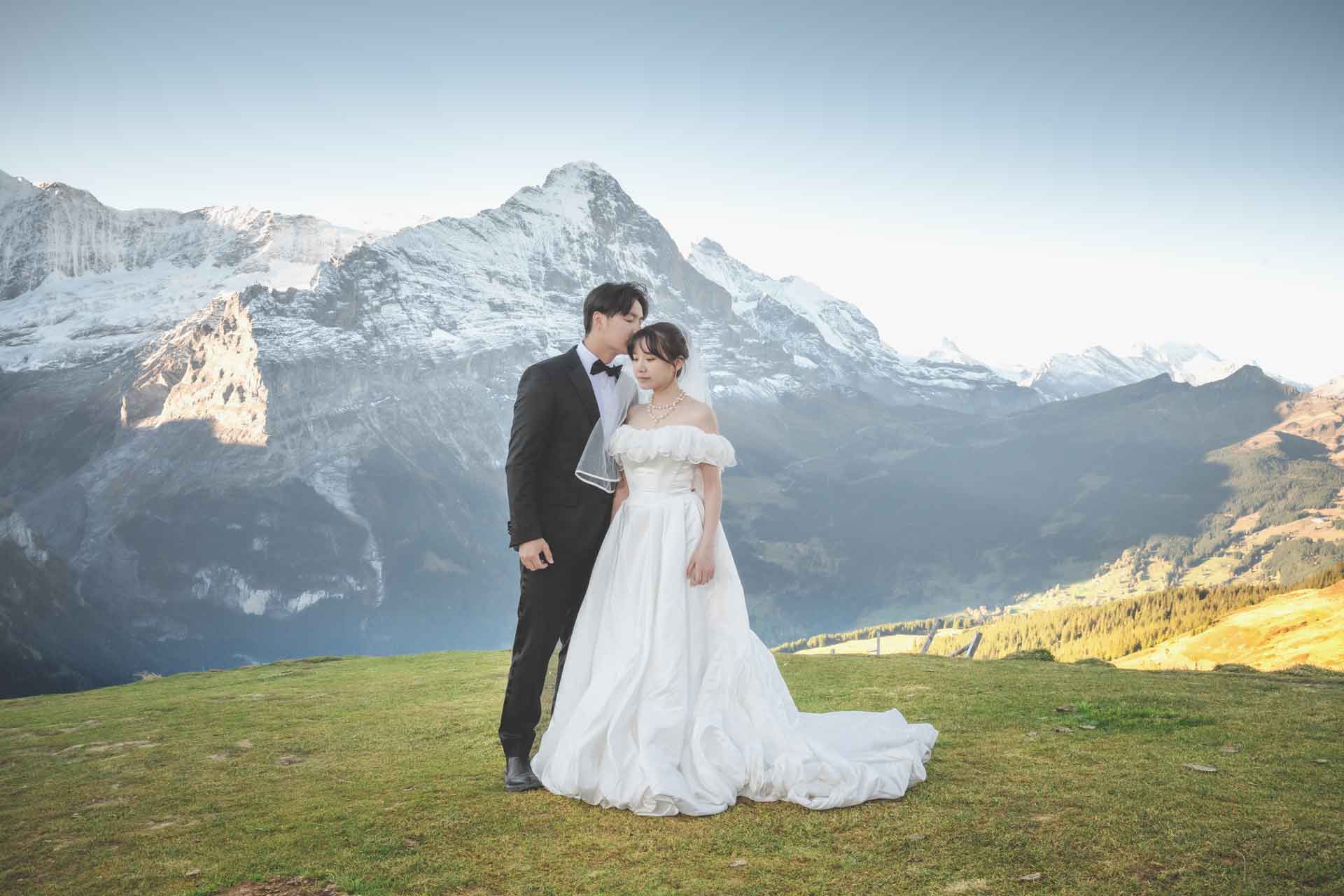 after the wedding photo shoot in Grindelwald