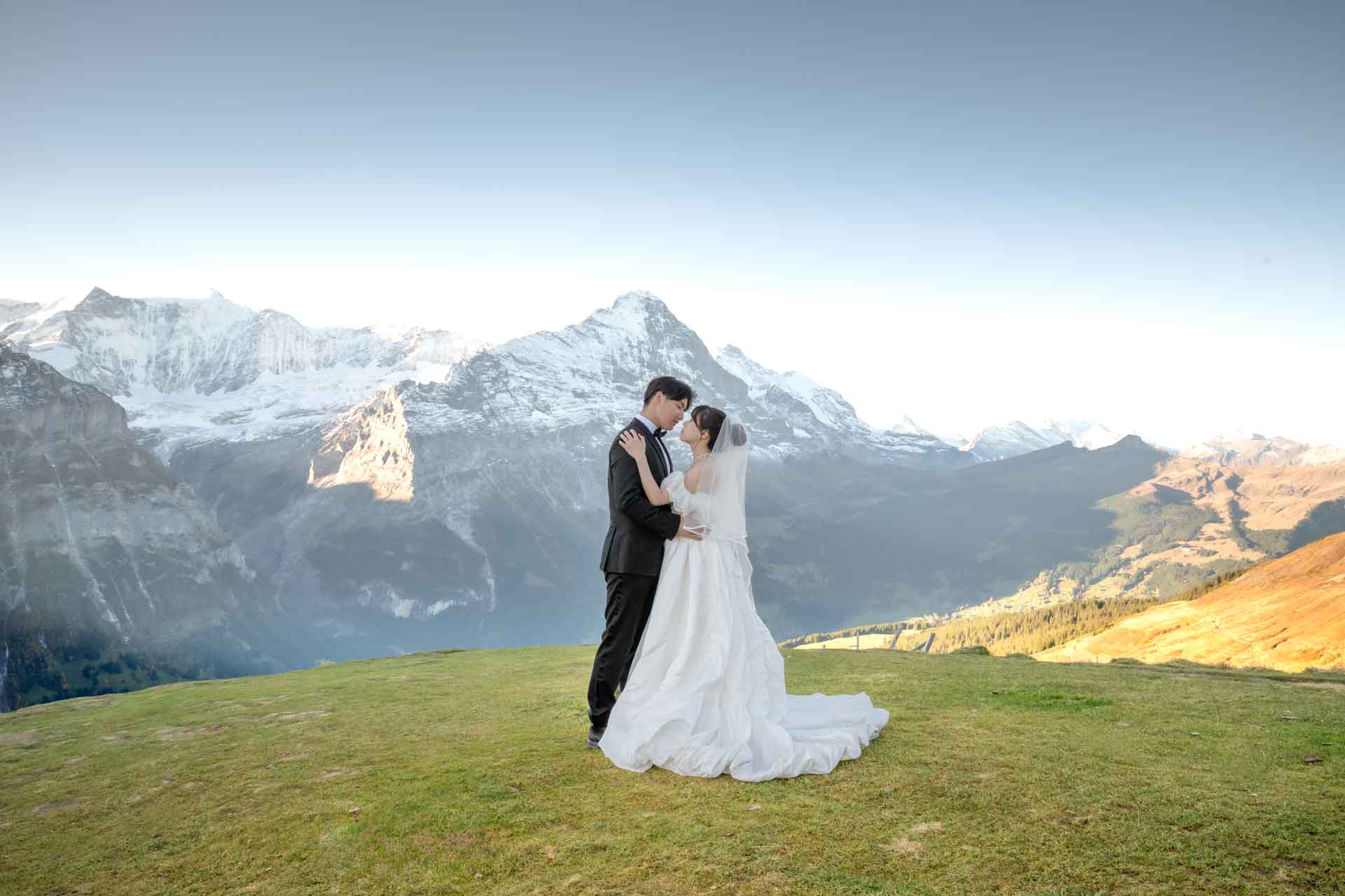 after the wedding photo shoot in Grindelwald