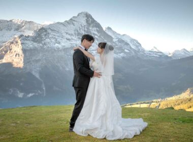 after the wedding photo shoot in Grindelwald
