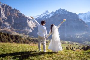 After the wedding photo shoot in Grindelwald