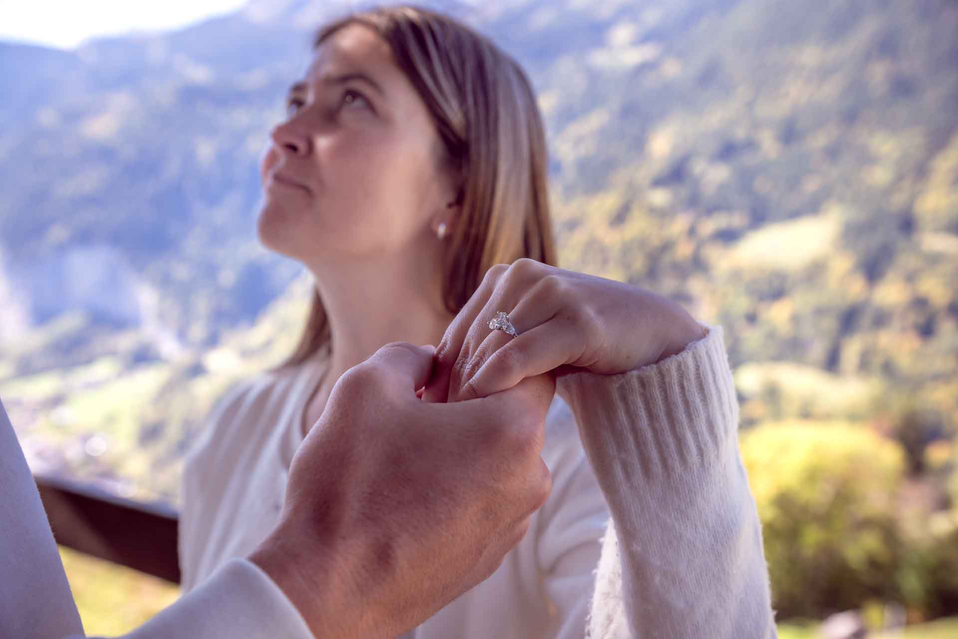 Surprise proposal in Lauterbrunnen, Switzerland