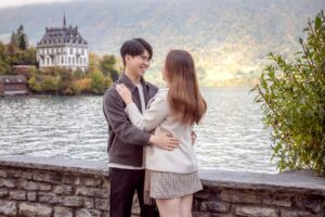 Engagement photo shoot in Iseltwald, Switzerland
