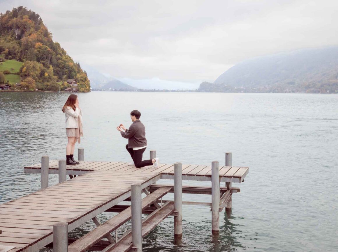 Iseltwald Pier wedding proposal