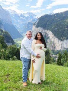 Maternity photo shoot in Lauterbrunnen Switzerland.